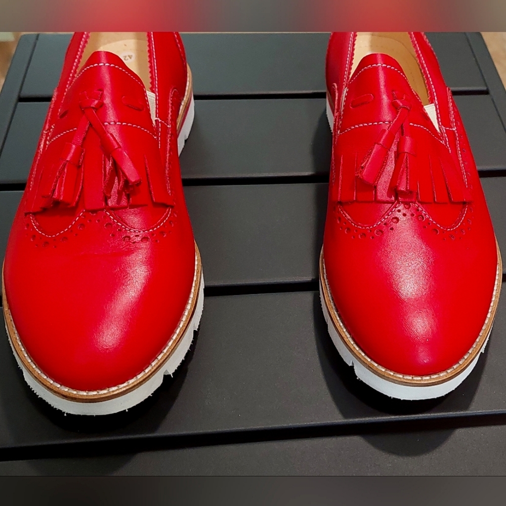 Girotti Platform Slip Ons6873 Soft Leather Santa Claus (Red) Size 42(EUR)/10(US) - Picture 3 of 6